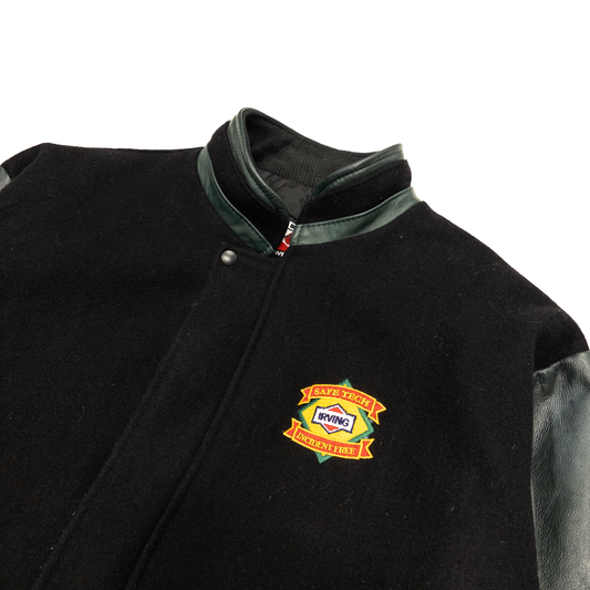 Canada Sportswear Irving Vintage Letterman Jacket | L | Black & Dark Green