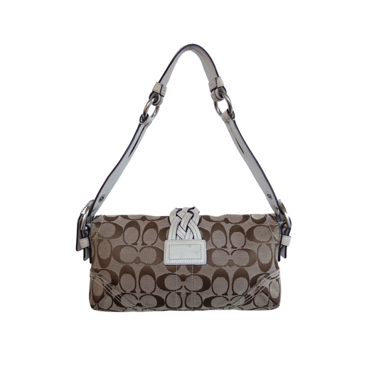 Coach Monogram Buckle Shoulder Bag | Beige