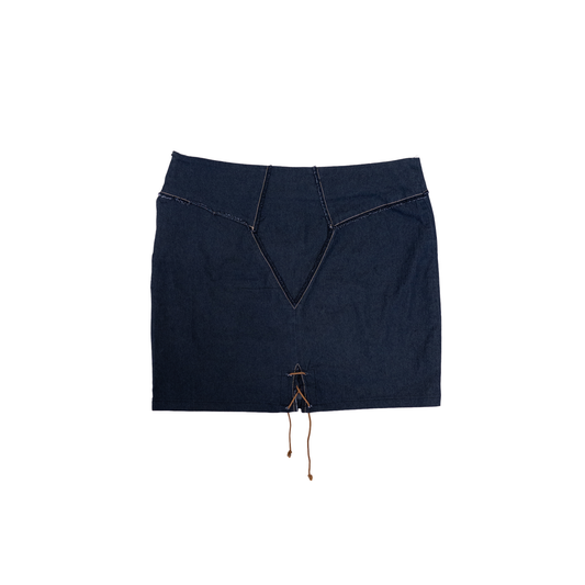 GB Pedrini Side Zip Mini Skirt | L | Dark Navy