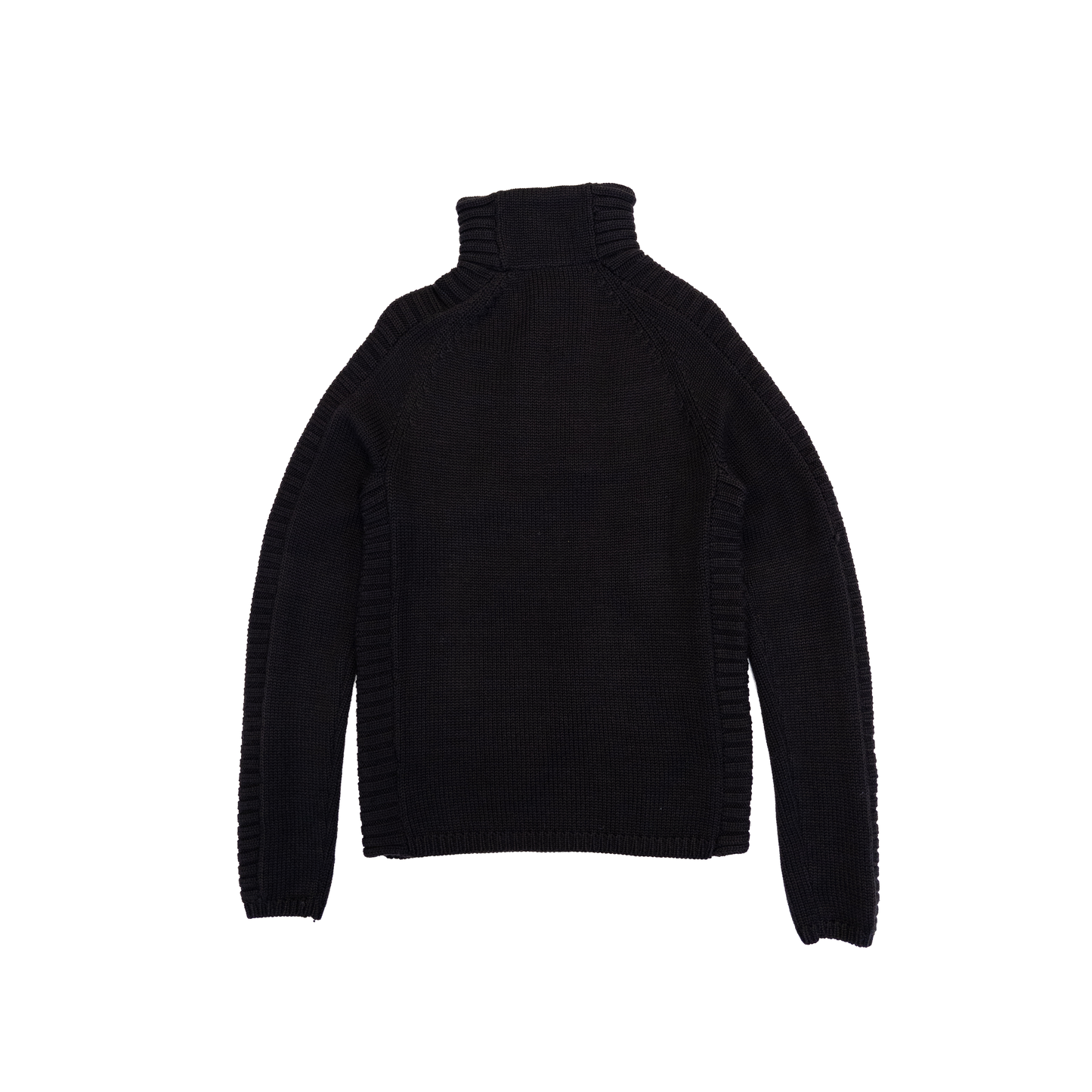 Emporio Armani High Neck Zip Knit | L | Dark Brown