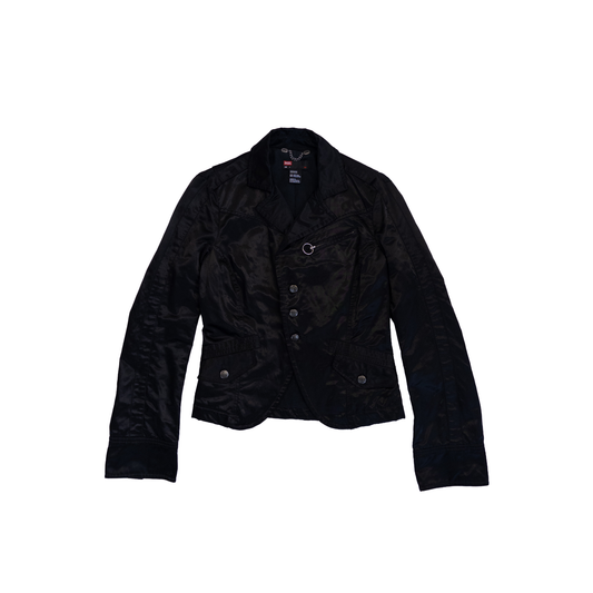 Diesel Embroidered Button Up Jacket | M-L | Black