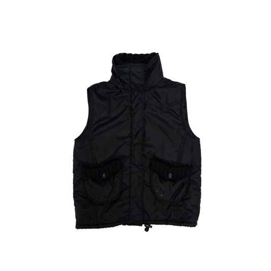 Sasch High Neck Zip Up Vest | S-M | Black