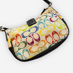 Coach Monogram Nylon Mini Shoulder Bag | Beige