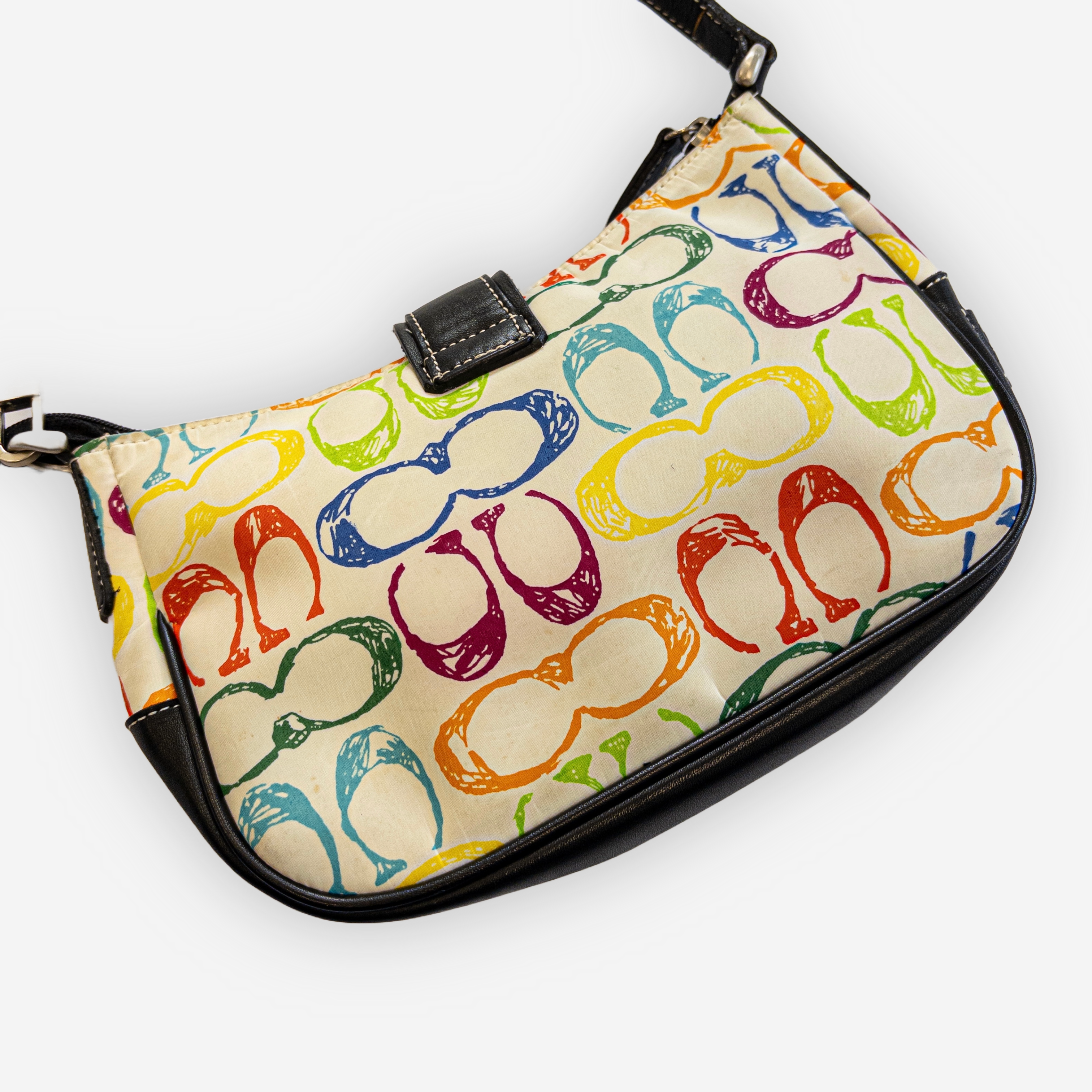 Coach Monogram Nylon Mini Shoulder Bag | Beige