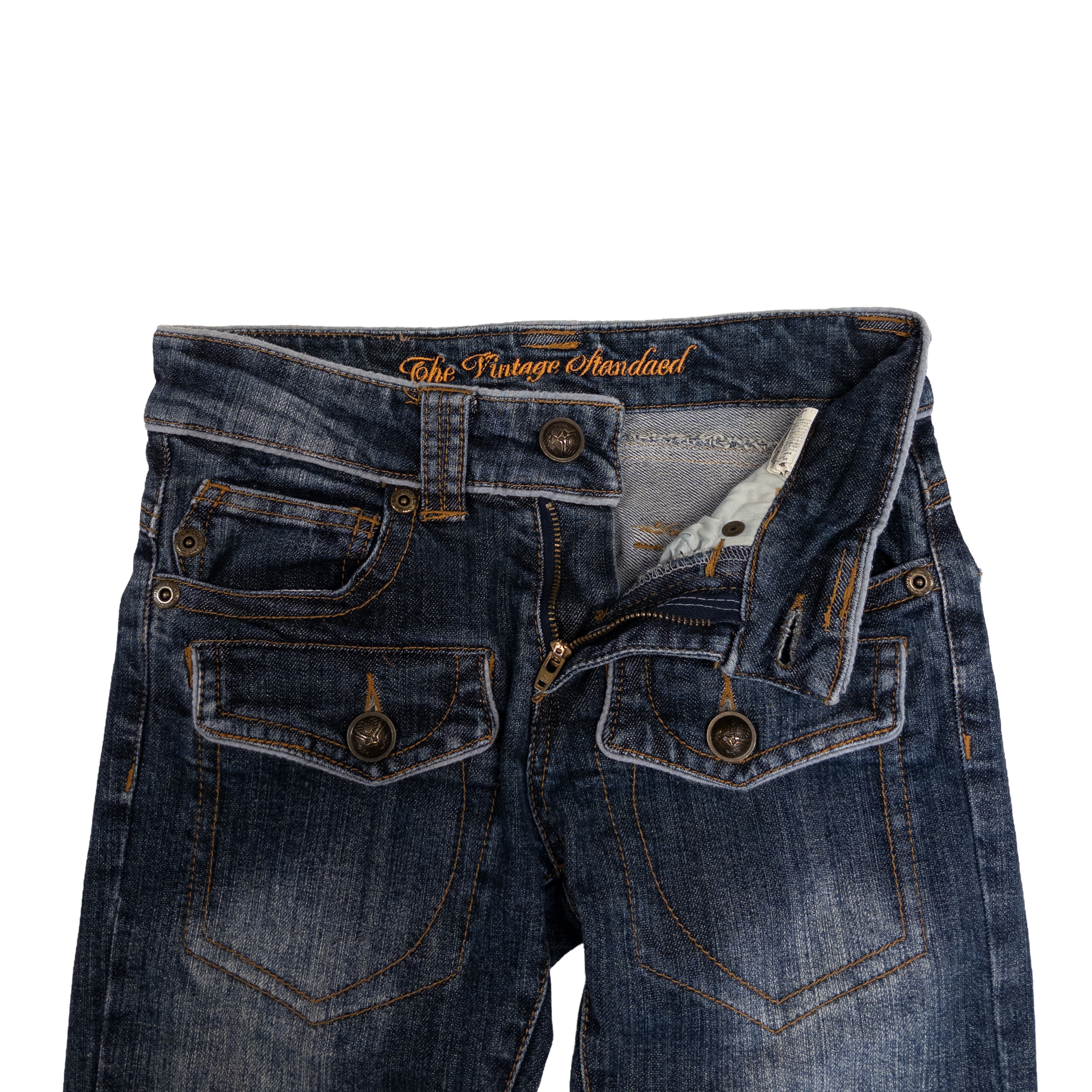 The Vintage Standard Low Rise Flared Jeans | 25 | Dark Washed