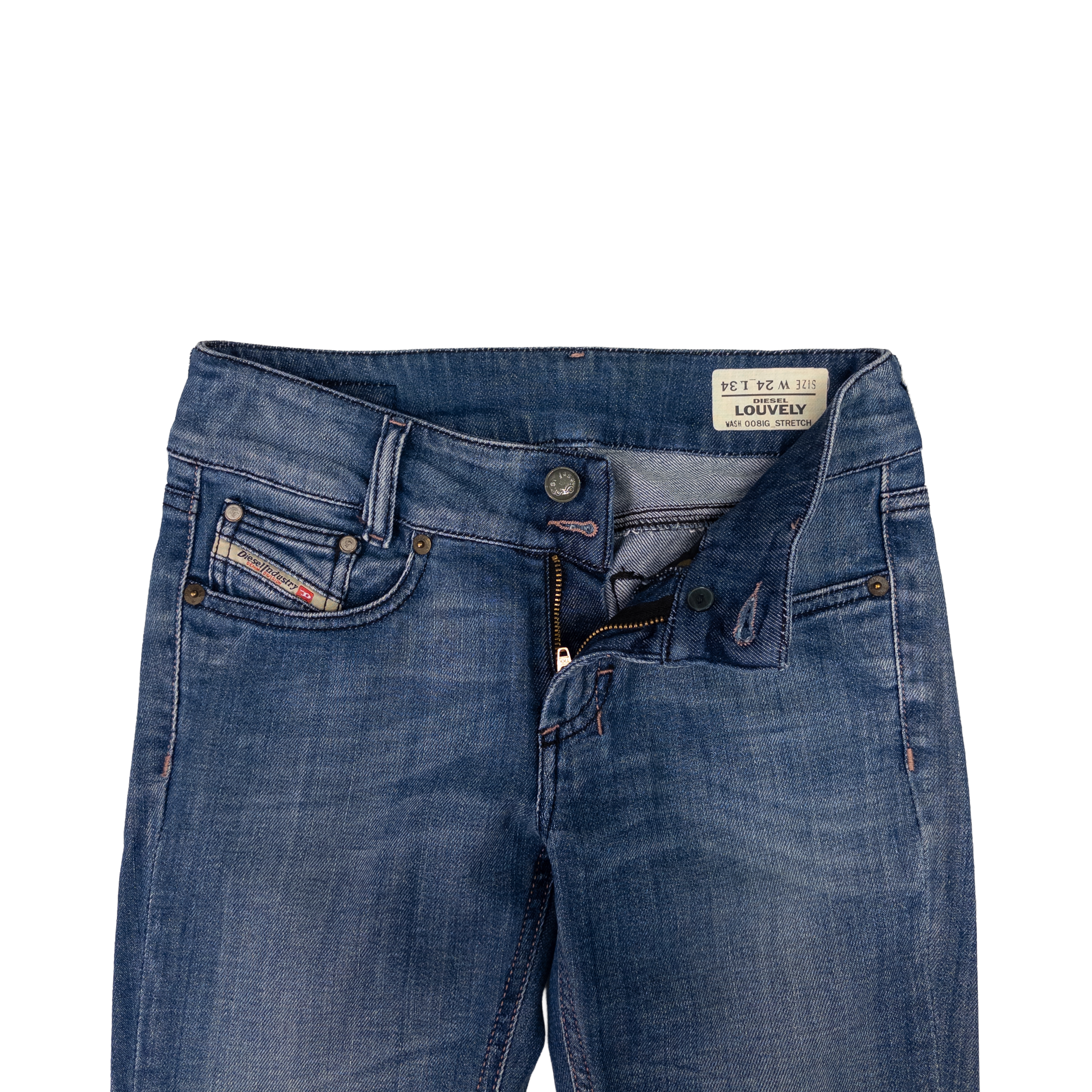 Diesel Louvely Low Rise Jeans | 24 | Mid Washed