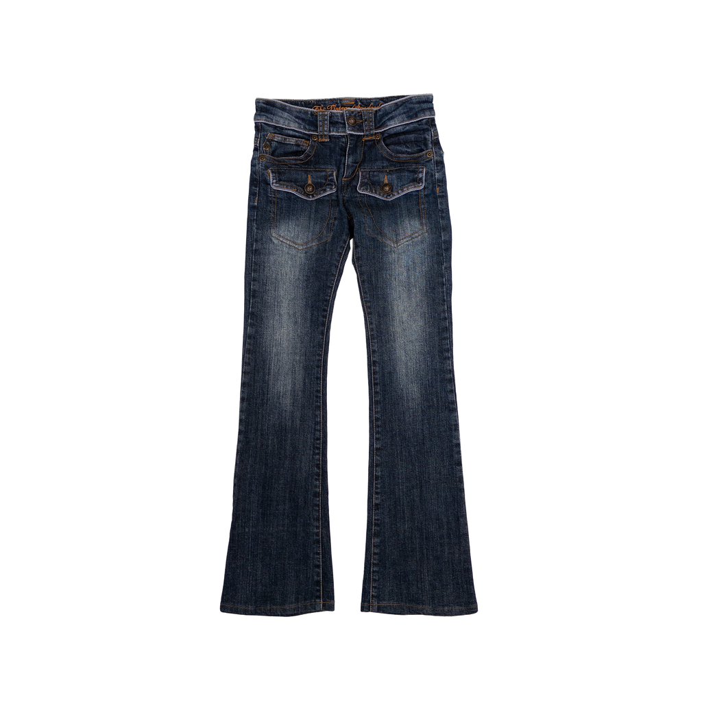 The Vintage Standard Low Rise Flared Jeans | 25 | Dark Washed