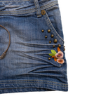 Old Story Embroidered Mini Skirt | Mid Wash