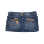 Old Story Embroidered Mini Skirt | Mid Wash
