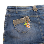 Old Story Embroidered Mini Skirt | Mid Wash