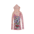 Ed Hardy Hoodie Dress | XS | Pink