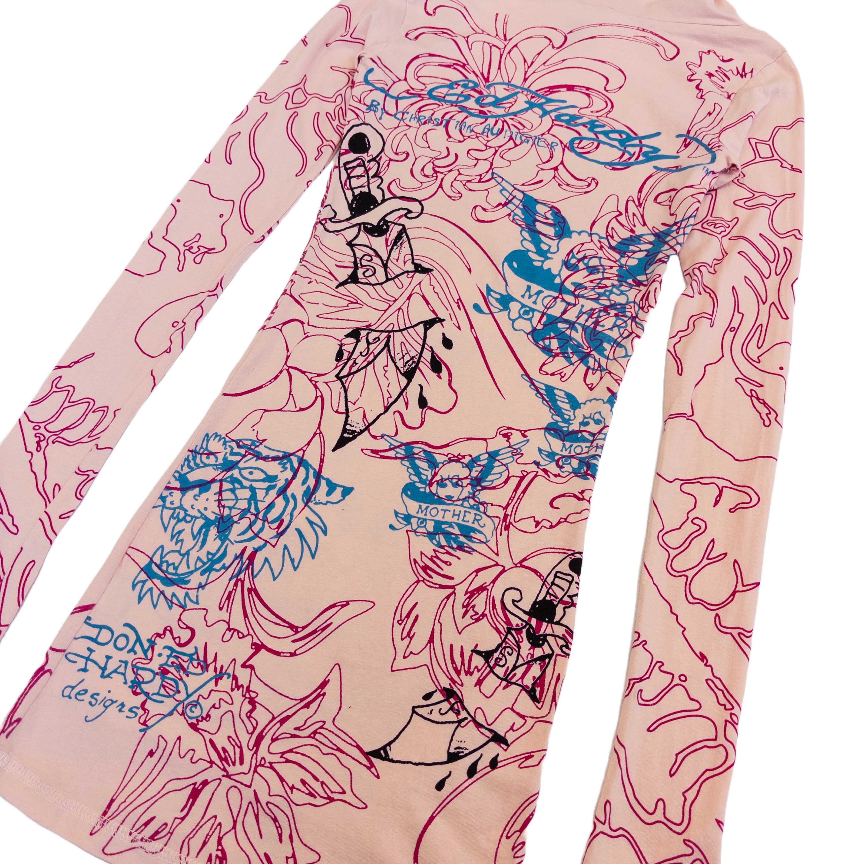 Ed Hardy Hoodie Dress | XS | Pink