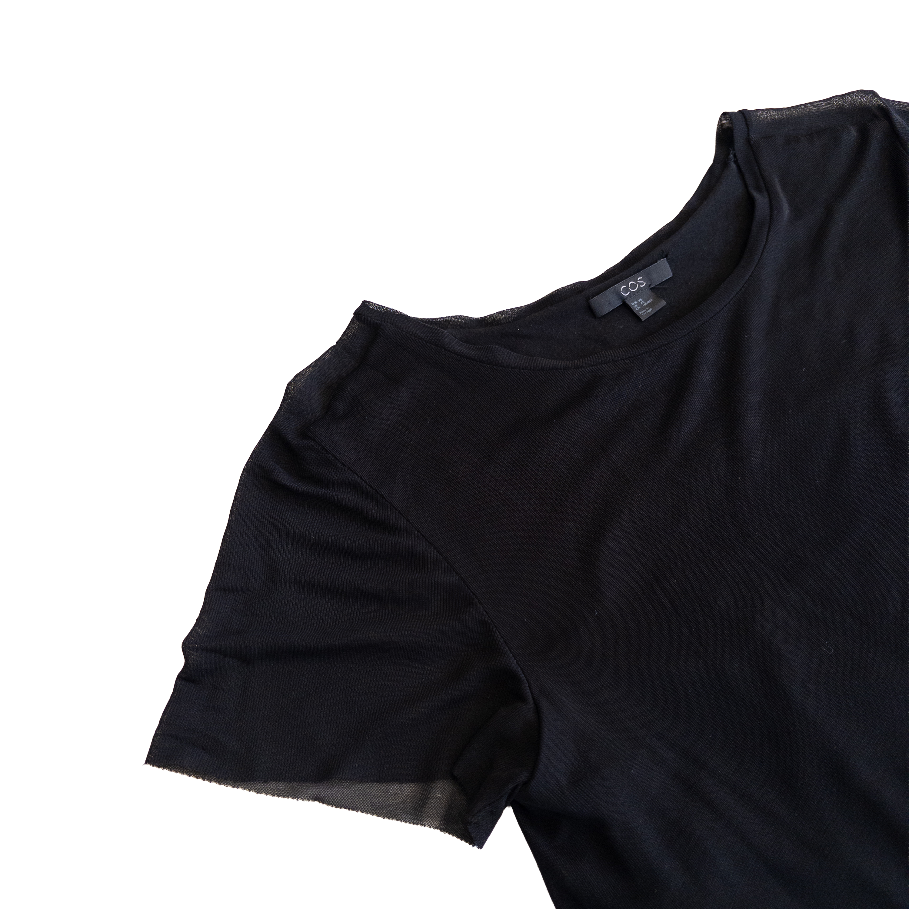 COS Semi Sheer Long Slit Viscose Dress | Women’s XS | Black