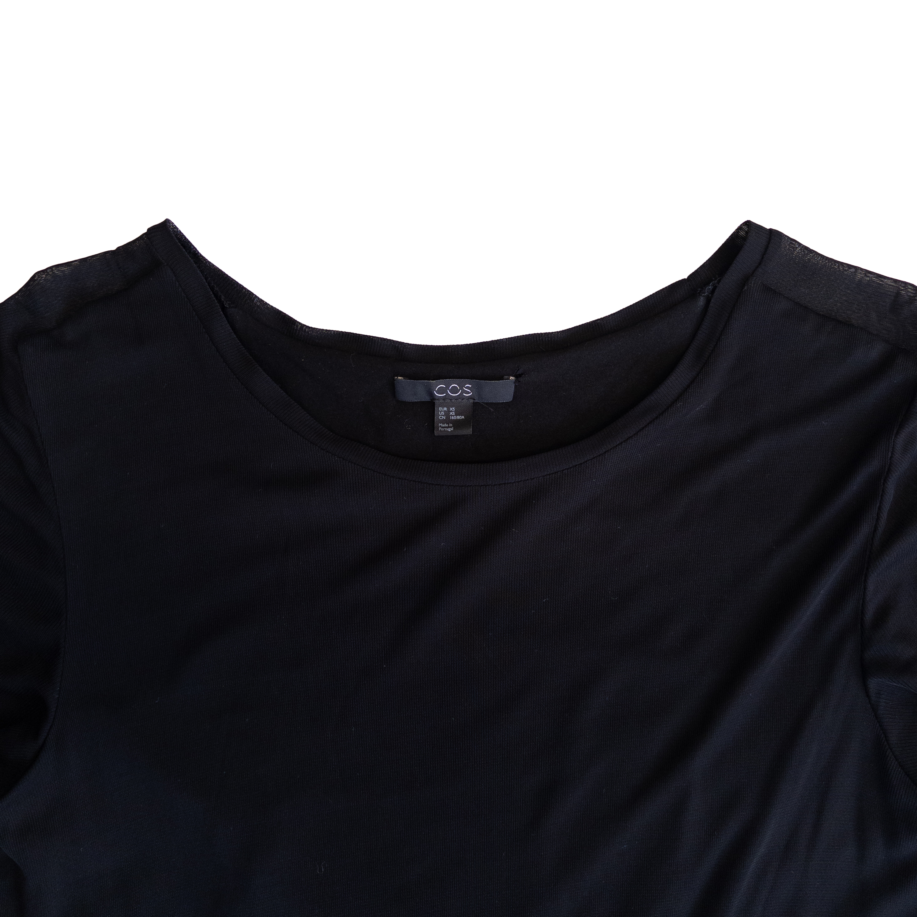 COS Semi Sheer Long Slit Viscose Dress | Women’s XS | Black