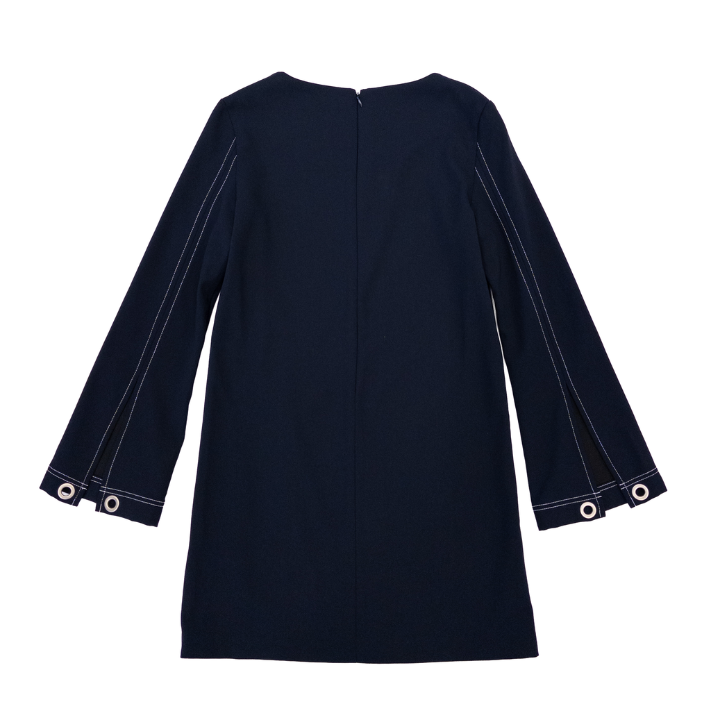 Andersson Bell Slit Cuffs Modern Dress | Dark Navy