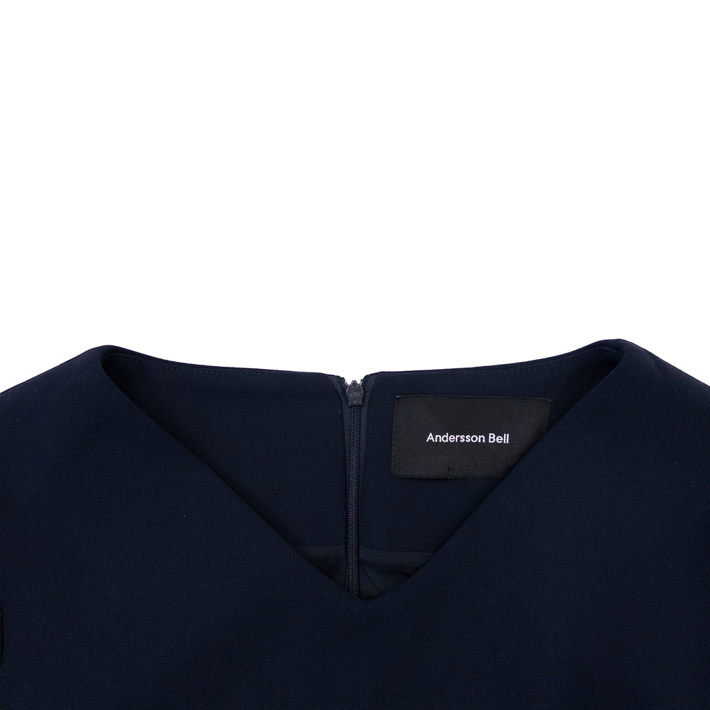 Andersson Bell Slit Cuffs Modern Dress | Dark Navy