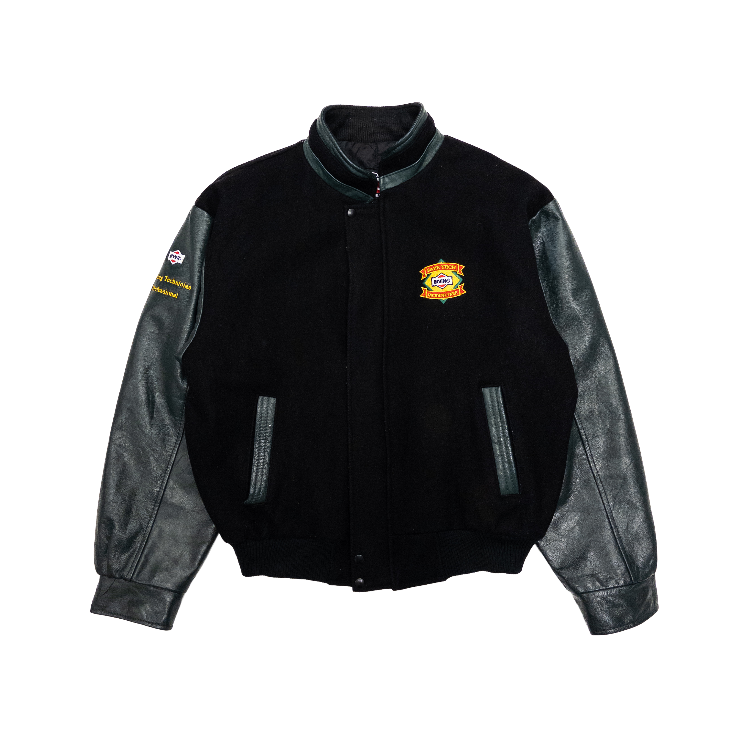 Canada Sportswear Irving Vintage Letterman Jacket | L | Black & Dark Green