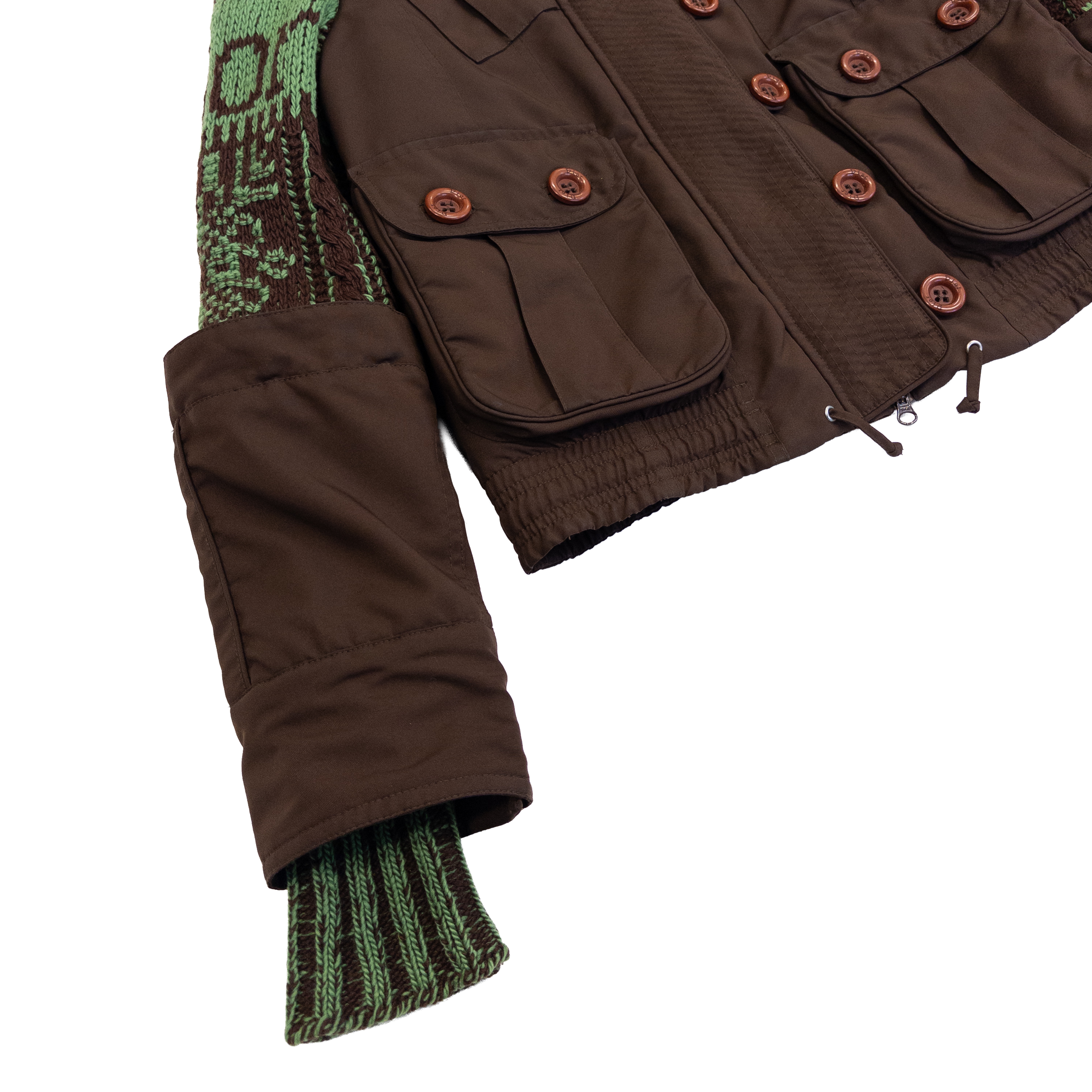 Dior Knitted Sleeve Jacket | M | Green & Brown