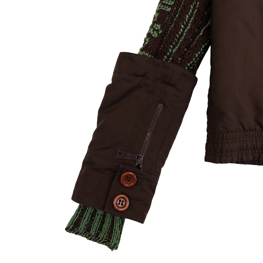 Dior Knitted Sleeve Jacket | M | Green & Brown