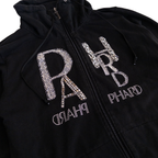 Phard Beads Zip Up Jumper | M-L | Black