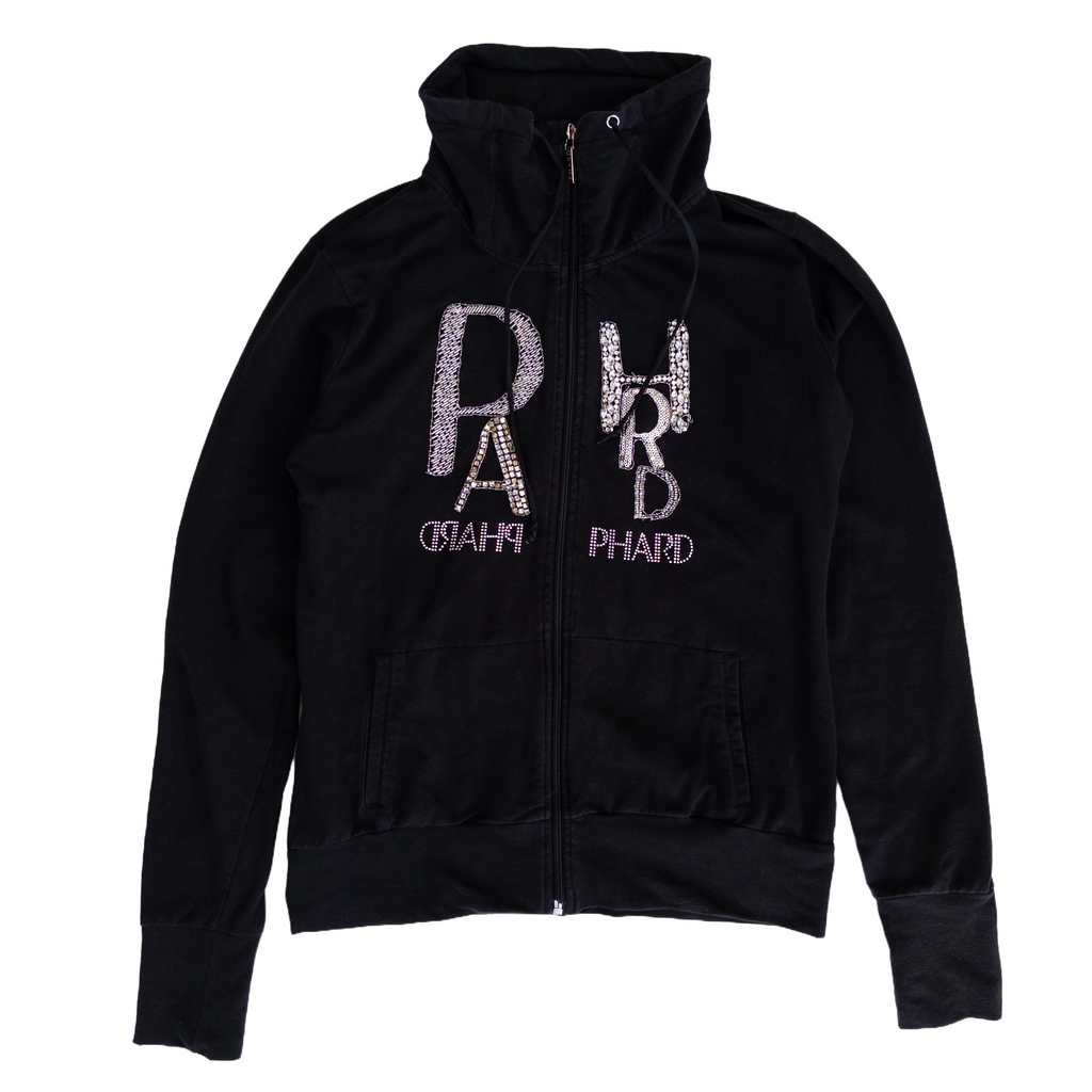Phard Beads Zip Up Jumper | M-L | Black