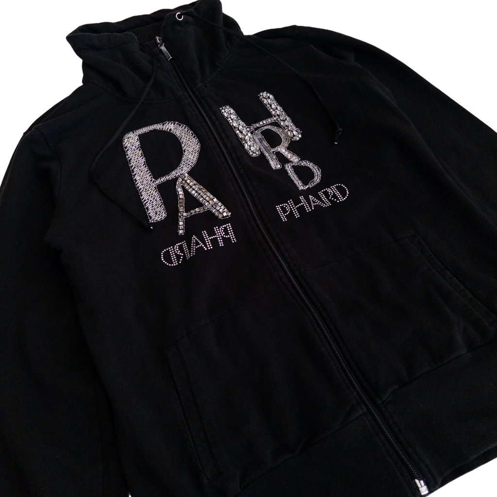 Phard Beads Zip Up Jumper | M-L | Black