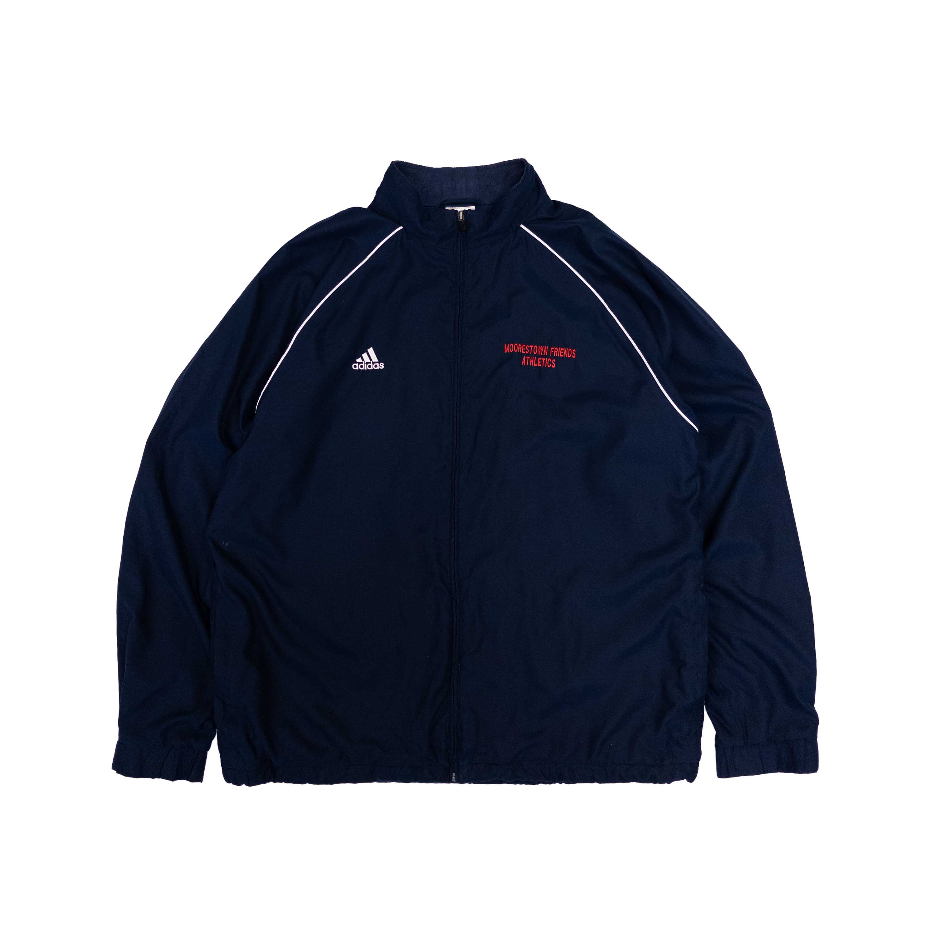 Adidas Moorestown Friends Athletics Full Zip Up Track Jacket | L | Dark Navy