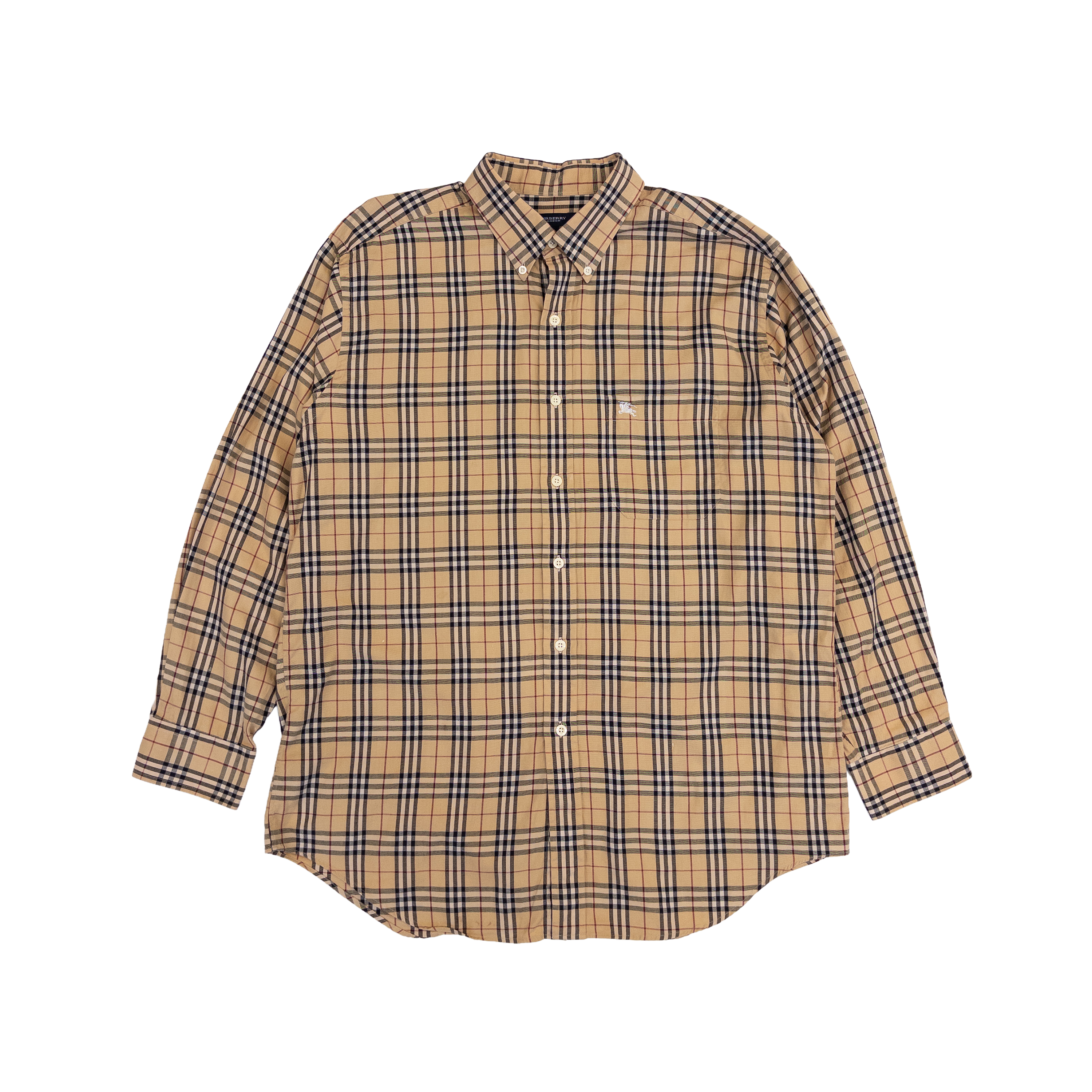 Burberry Vintage Nova Check Long Sleeve Shirt | Men’s XL | Beige Check