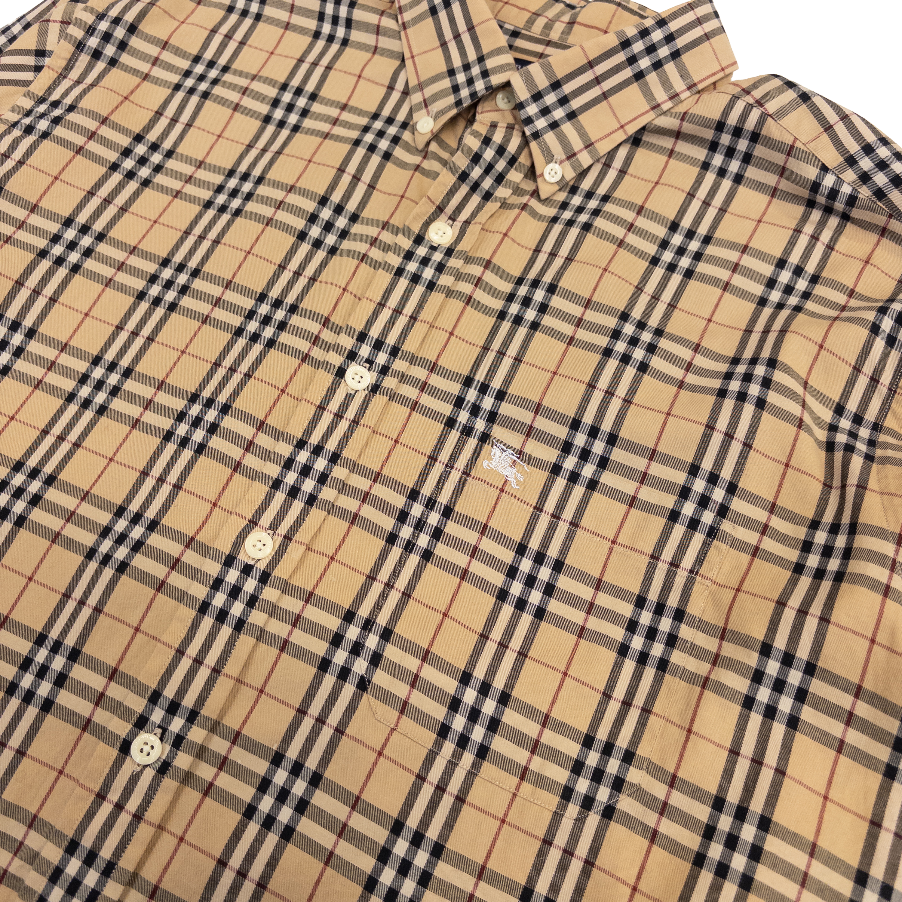 Burberry Vintage Nova Check Long Sleeve Shirt | Men’s XL | Beige Check