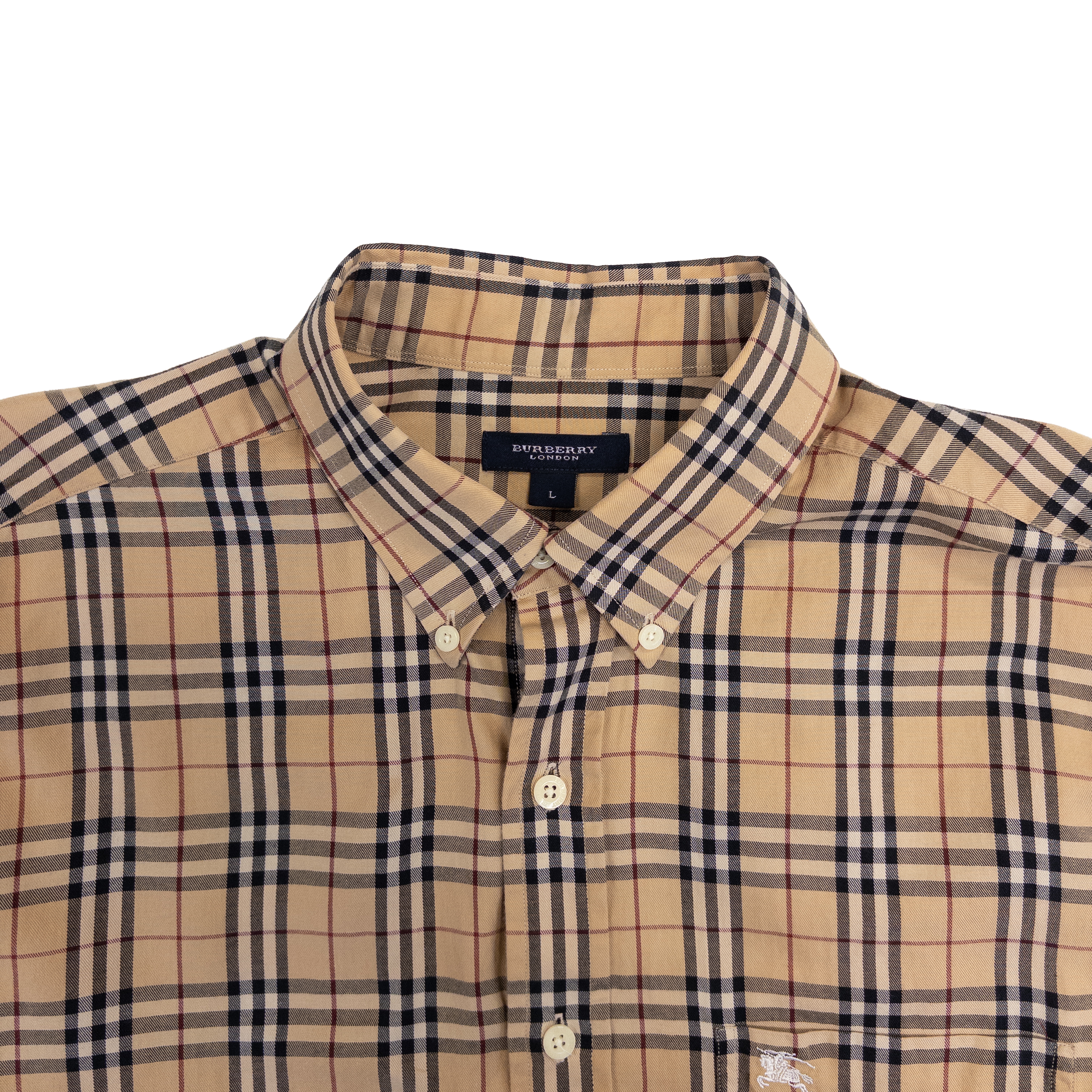 Burberry Vintage Nova Check Long Sleeve Shirt | Men’s XL | Beige Check