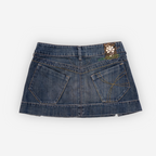 Bloom Darkness Mini Skirt | Mid Wash