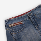 Bloom Darkness Mini Skirt | Mid Wash