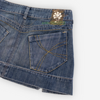 Bloom Darkness Mini Skirt | Mid Wash