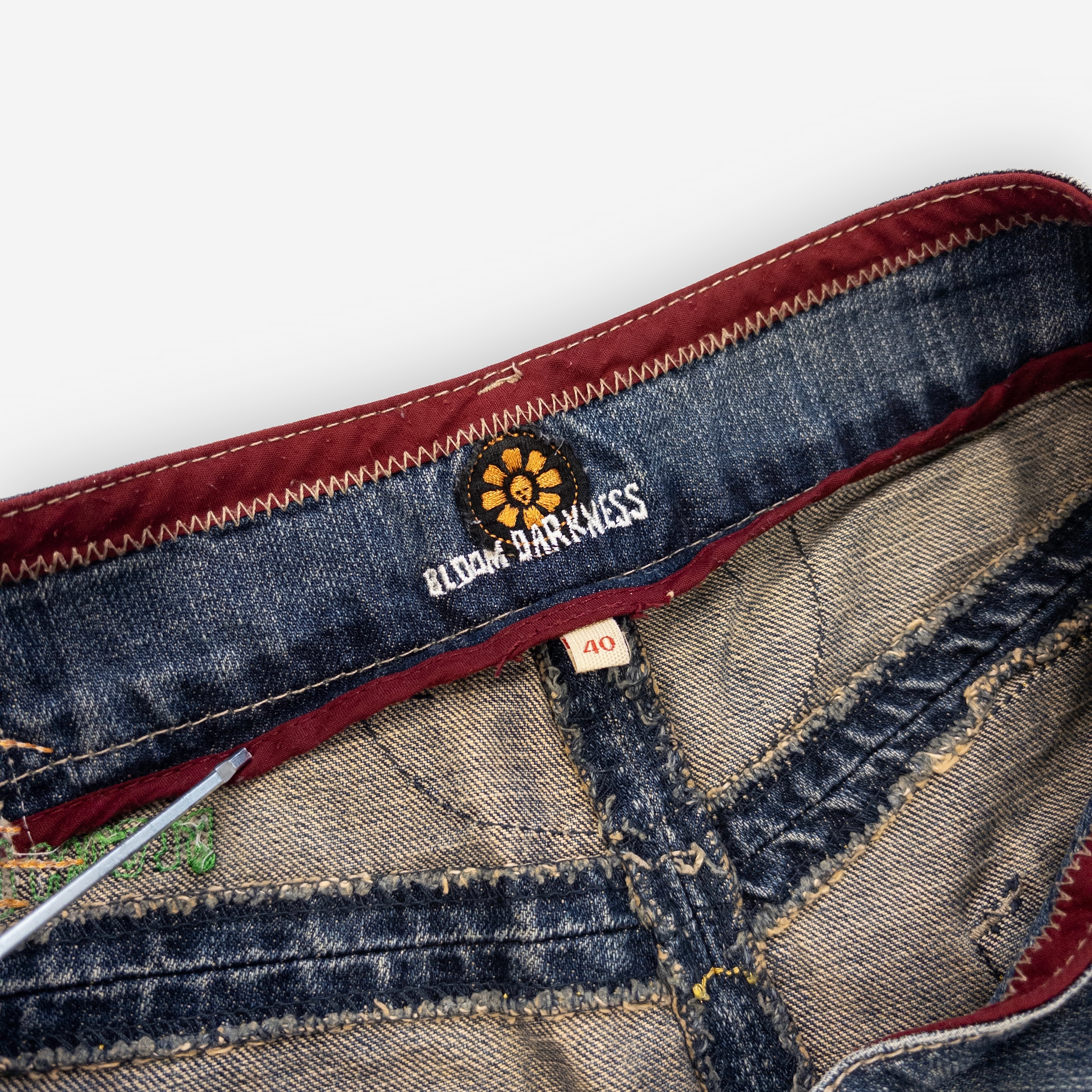 Bloom Darkness Mini Skirt | Mid Wash