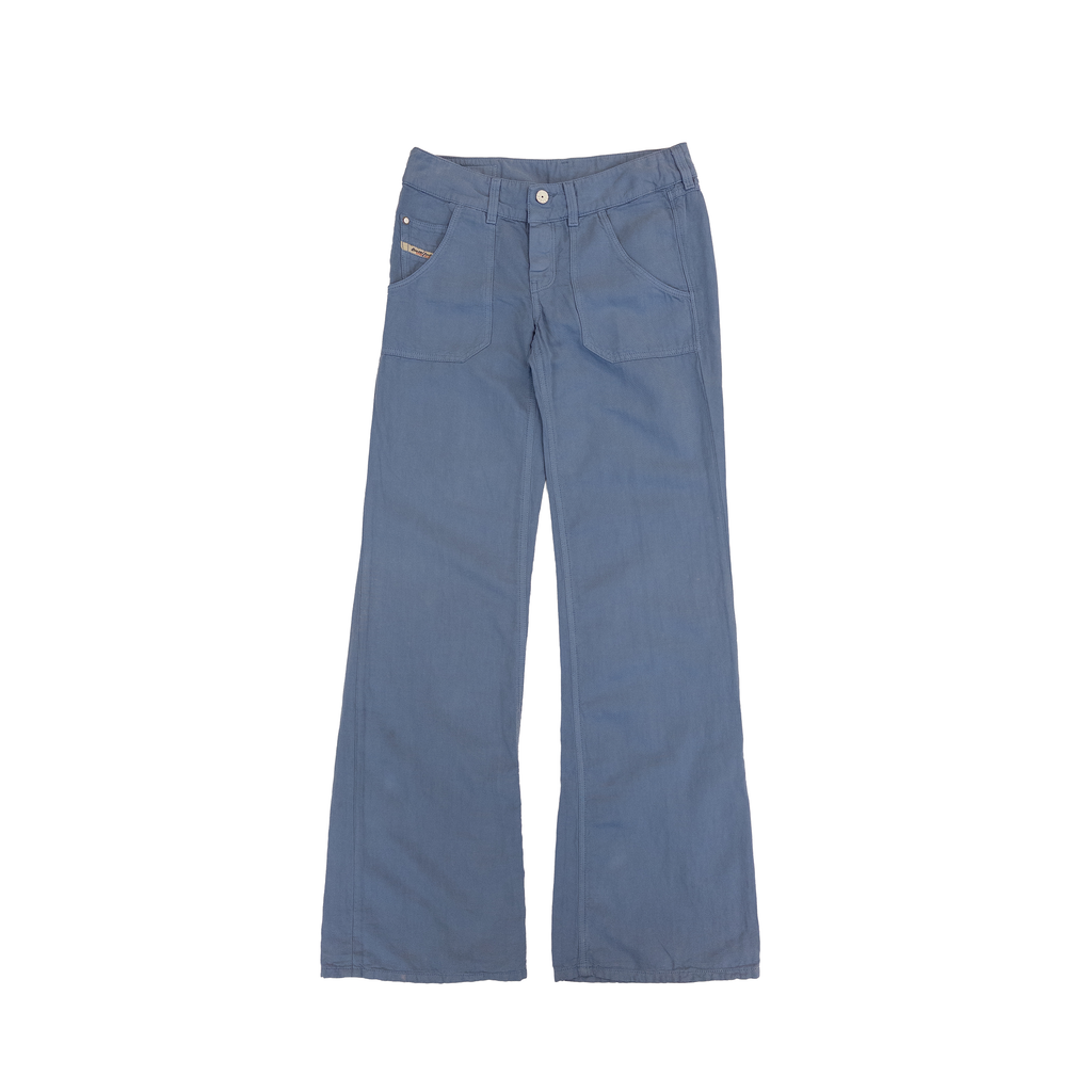 Diesel Wirky Low Rise Cotton Pants | 26 | Light Blue