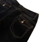 Low Rise Flared Corduroy Pants | Black