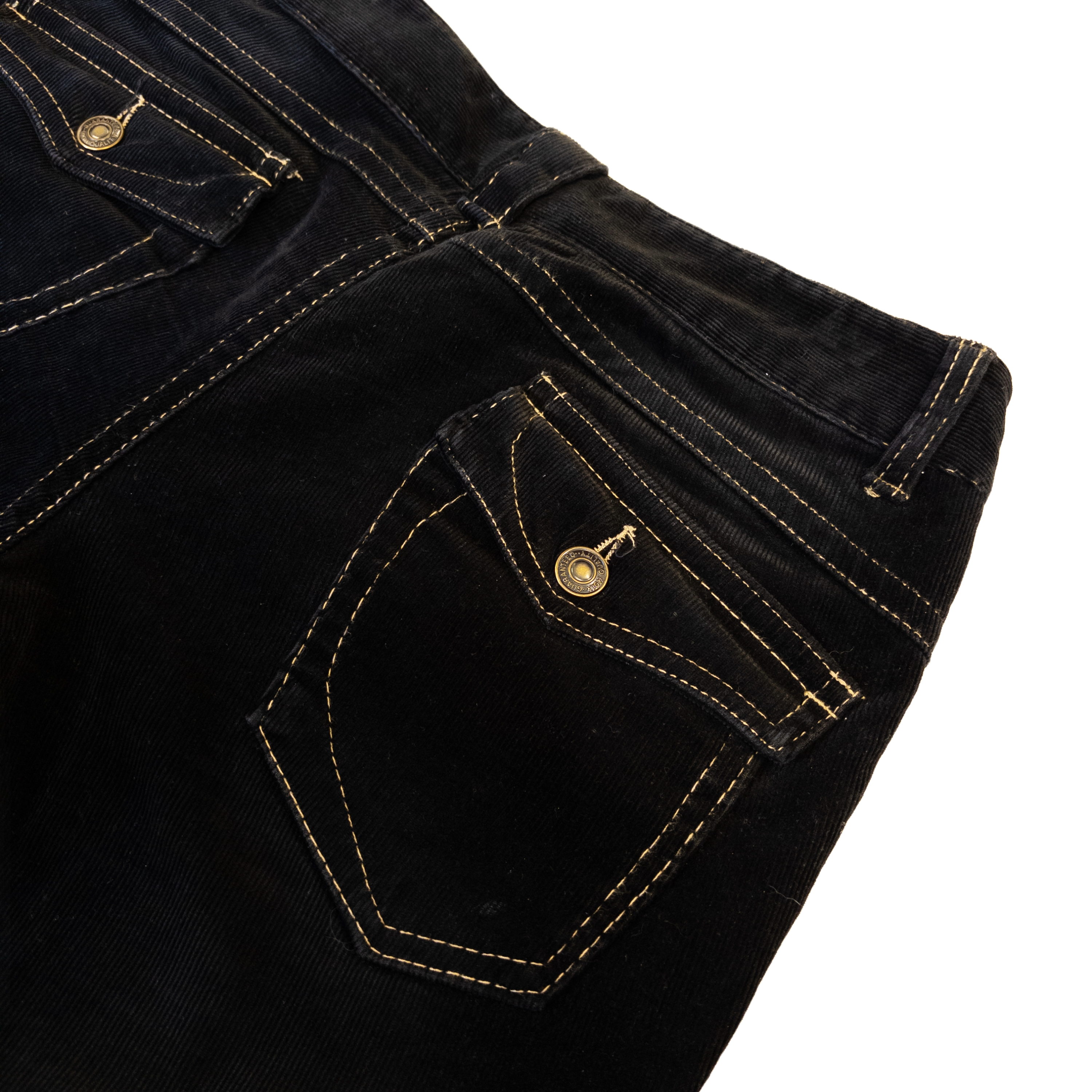 Low Rise Flared Corduroy Pants | Black