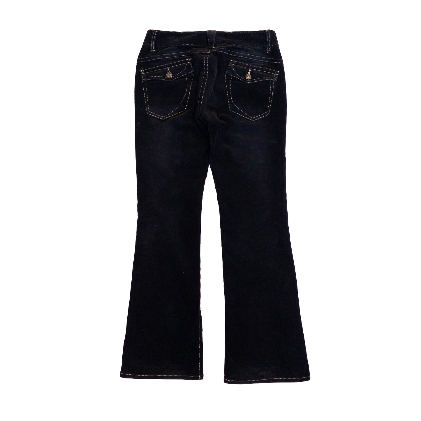 Low Rise Flared Corduroy Pants | Black