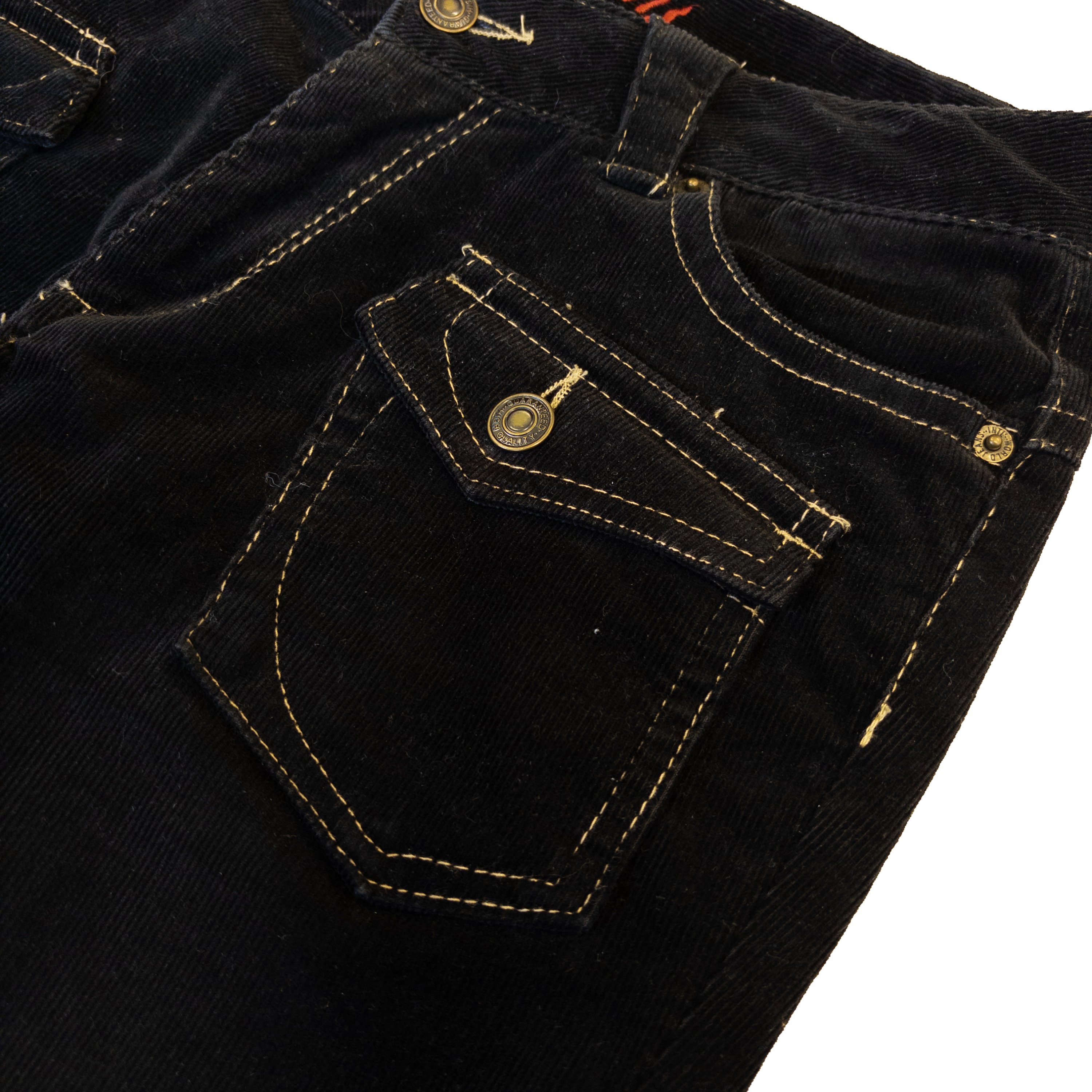 Low Rise Flared Corduroy Pants | Black