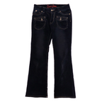 Low Rise Flared Corduroy Pants | Black