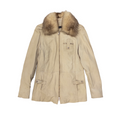 Genuine Leather Shearling Collar Jacket | Beige