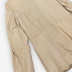 Genuine Leather Shearling Collar Jacket | Beige