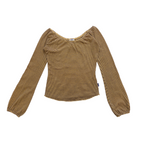 ONYX Off Shoulder Striped Long Sleeve Tee | Yellow