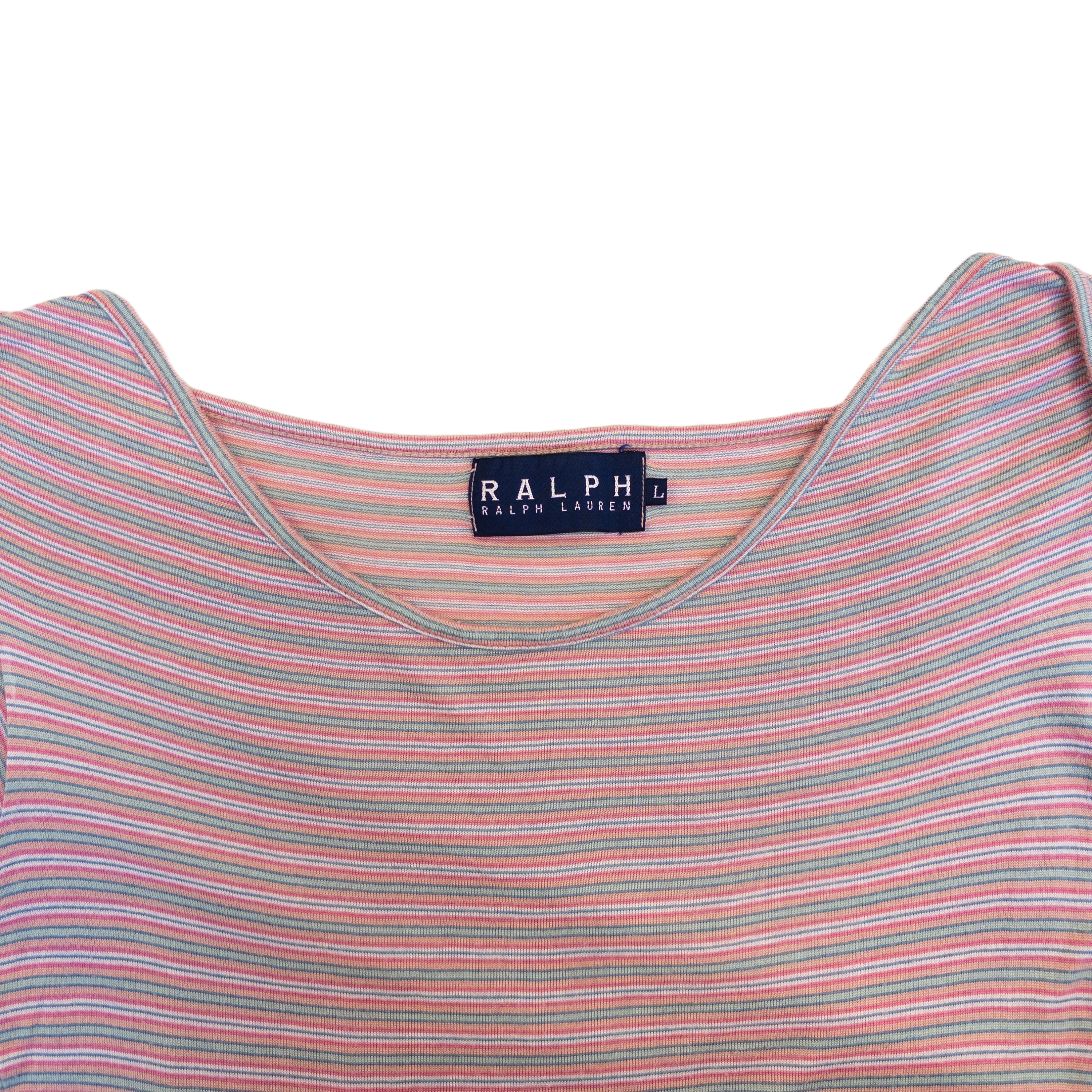 Ralph Lauren Cropped Off Shoulder T-Shirt | Striped