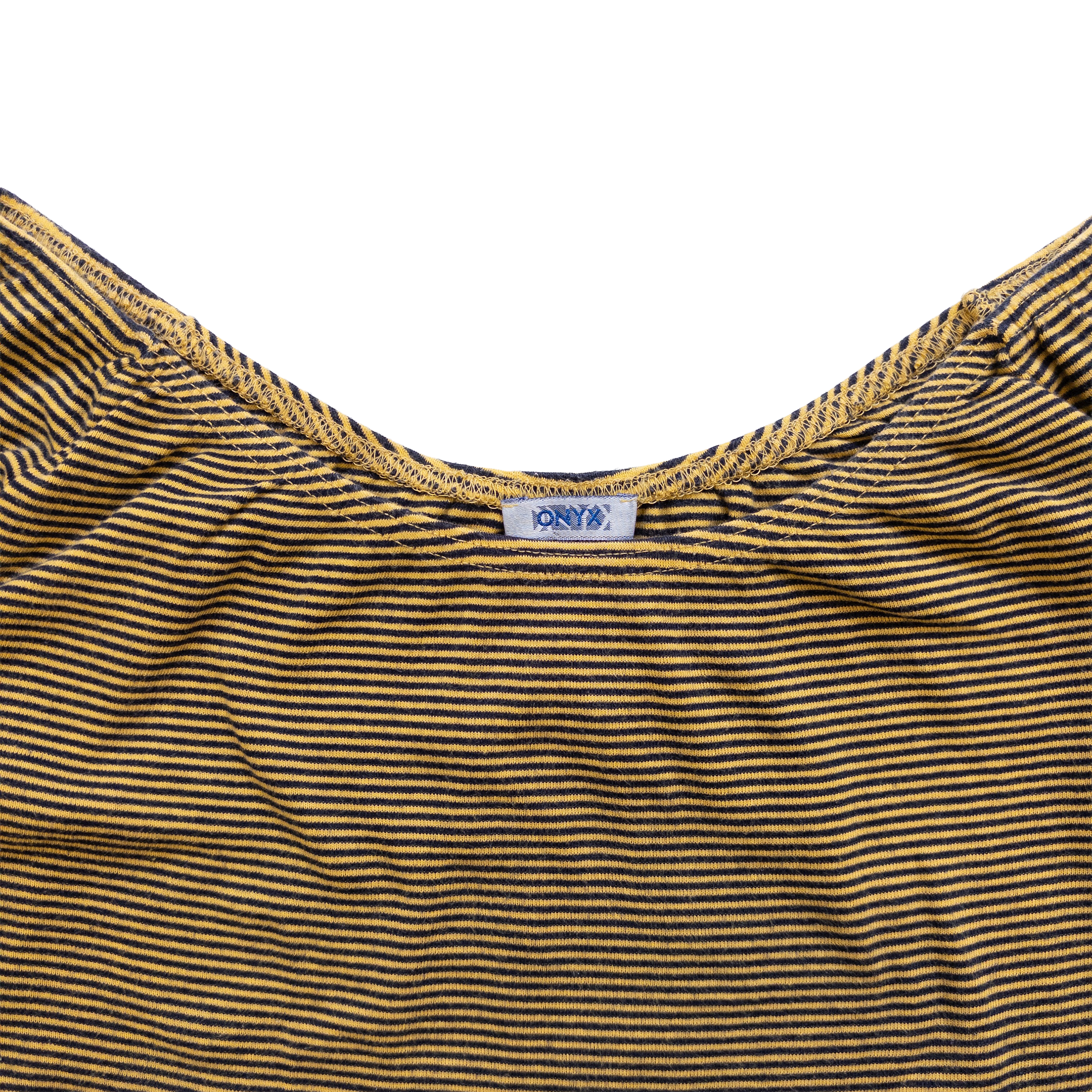ONYX Off Shoulder Striped Long Sleeve Tee | Yellow