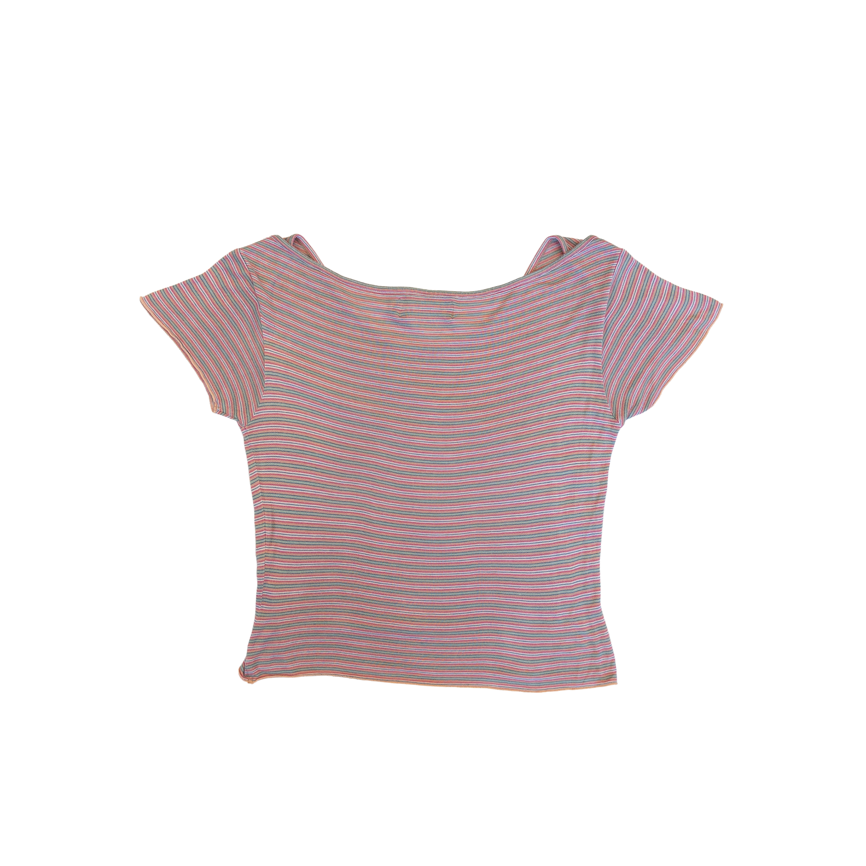 Ralph Lauren Cropped Off Shoulder T-Shirt | Striped