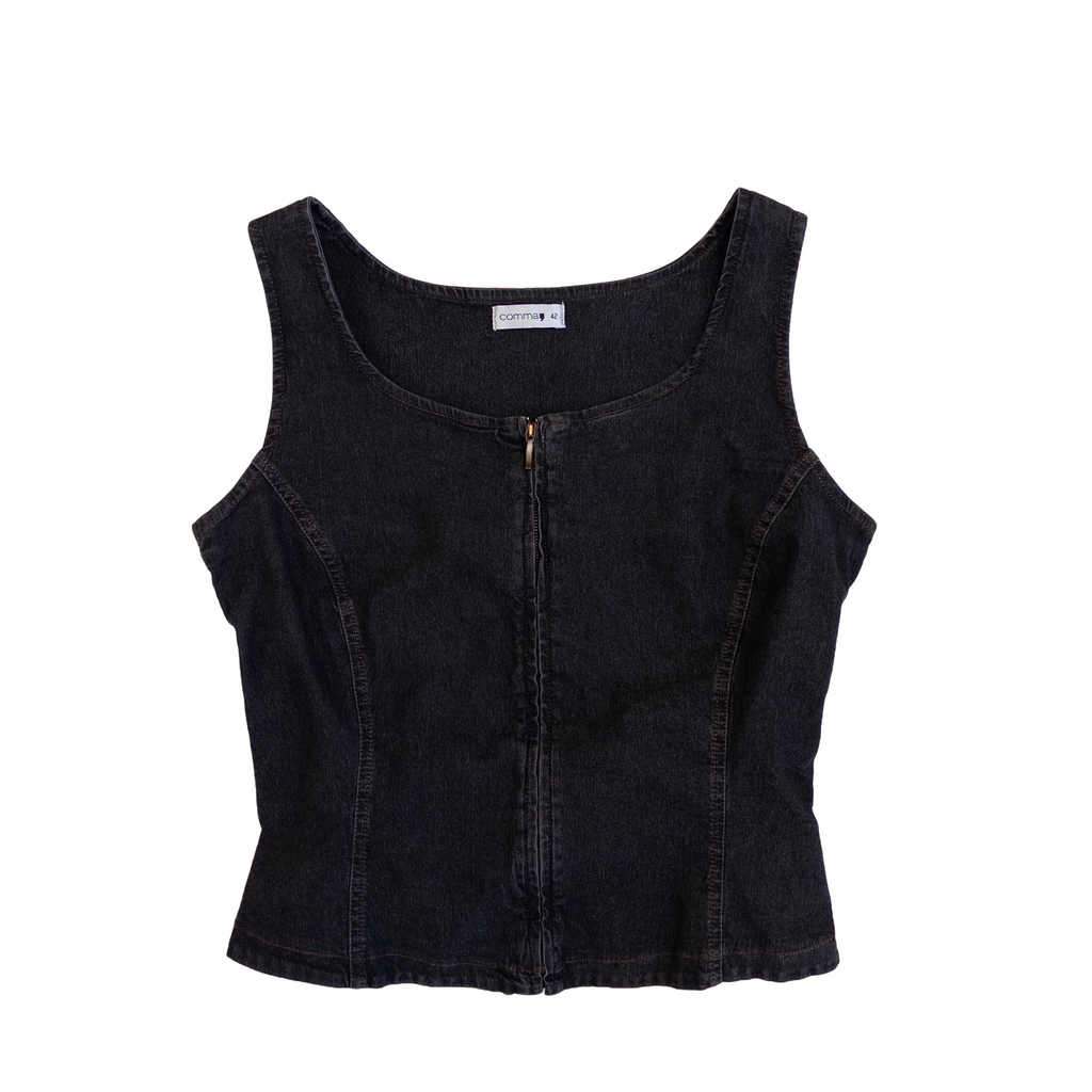 Comma Corset Vest | L | Dark Grey