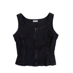 Comma Corset Vest | L | Dark Grey