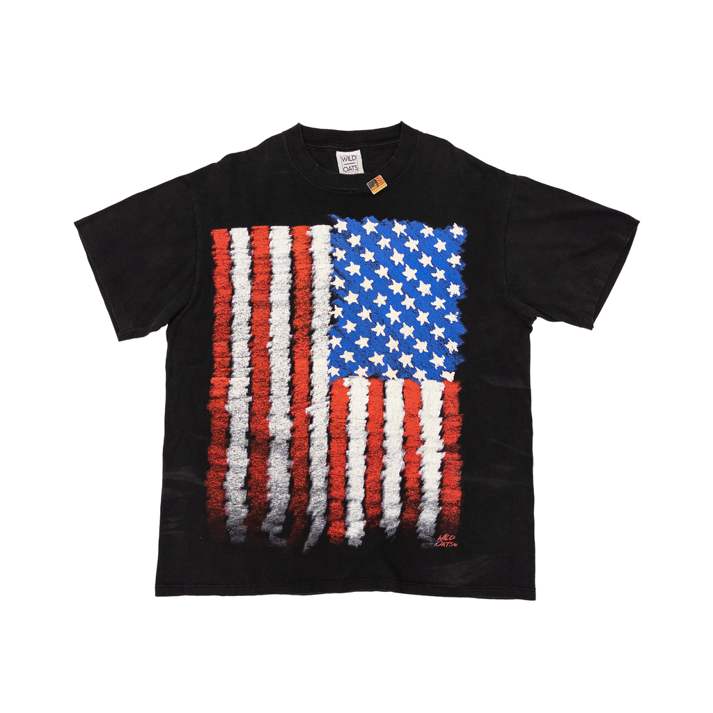 Wild Oats US Flag T-Shirt | Black