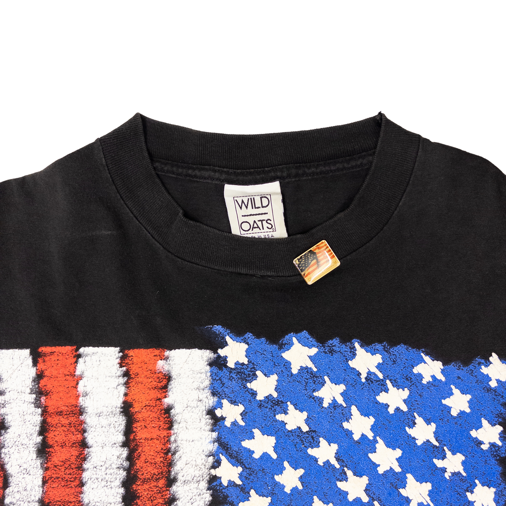 Wild Oats US Flag T-Shirt | Black